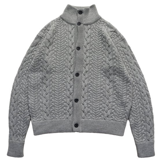 
NOFAITH twist design stand collar cardigan sweater men's autumn and winter new 30 wool button knitted jacket top