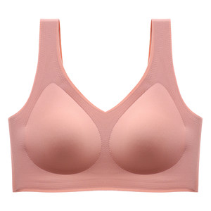 Cloud -free size without trace underwear Female small breasts gathered back bra, no steel ring sleep vest vest sports bra
