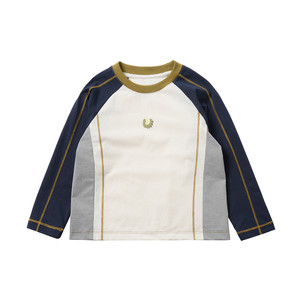 
UPF50+ children's raglan sleeve bottoming shirt, boys and girls T-shirt, long-sleeved medium-sized children's round neck top, spring and autumn children's clothing