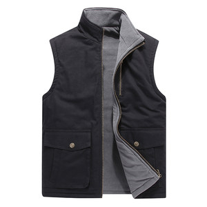 Woodpecker pure cotton vest men's autumn and winter middle-aged and elderly plus velvet thickened large size vest daddy's vest jacket

