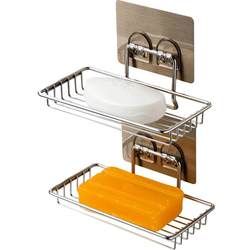 Shuangqing Waterproof Extra Long No-Punch Wall-mounted Soap Rack