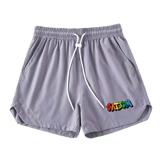 Satjdm American shorts breathable quarter of pants fast dry [rainbow graffiti] sports fitness running tide man
