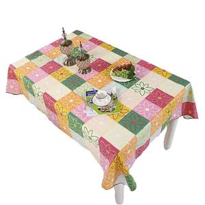 Camellia table cloth waterproof rural PVC dining table cushion anti -hot -free round table rectangular table cloth and European style