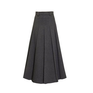 
Miai Original <Southern French Town> French retro preppy style brushed wool high-waist pleated long skirt thick winter