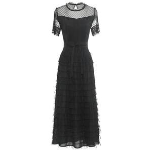Goga dress feminine cake skirt A -shaped thin net yarn long skirt high -level small black skirt 194k4bbi0

