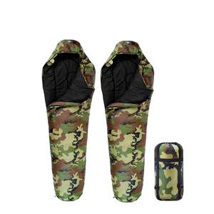 Eusebio sleeping bag adults Outdoor autumn and winter four seasons thickened and warm camouflage adult camping double single sleeping bag