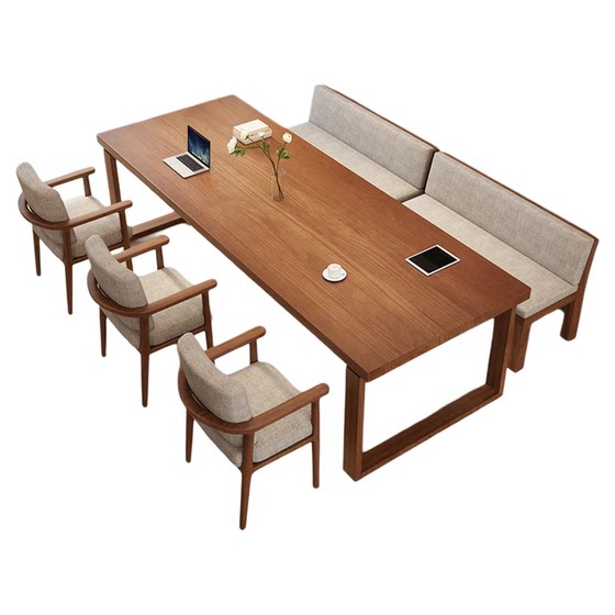 
Modern solid wood conference table long table de-living room office desk simple home reading and writing dining table workbench