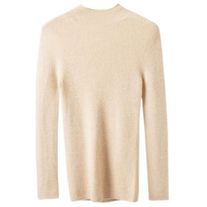 
Autumn and winter seamless half-turtleneck sweater for women 100 pure wool with slim fit pullover wool bottoming sweater