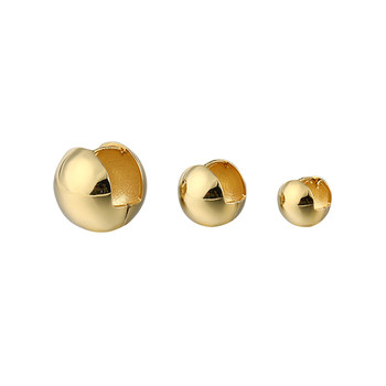 Gold ball earrings 2025 new hot niche high-end earrings double-sided ear buckles 925 silver needle earrings for women
