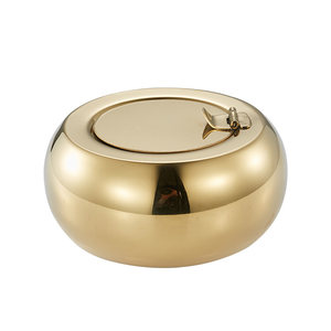 
Sealed personalized cigarette cup free shipping Creative thickened drum-shaped ashtray with cover Stainless steel fashion bar supplies