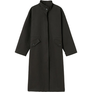 
No need for Korean literature and art 2025 new autumn and winter women's loose stand-up collar long over-the-knee temperament windbreaker women's jacket