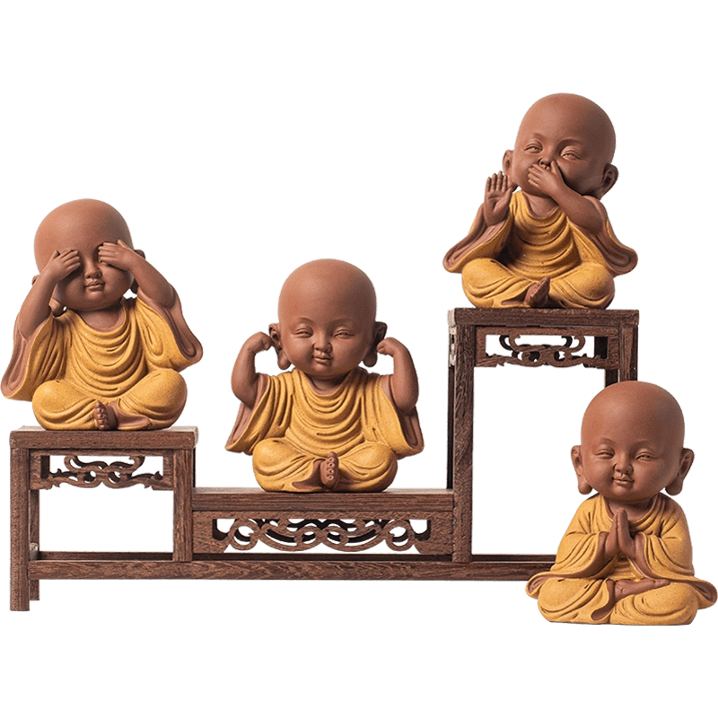 禅意 陶磁 茶道 装飾品  達磨祖師茶寵 茶室茶卓面人 置物 禅意陶瓷家用茶道装饰品达摩祖师茶宠摆件创意茶室茶桌面人物摆设