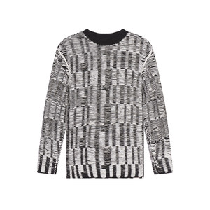 
Sketch men's autumn and winter new casual loose knitted sweater striped jacquard design sweater round neck pullover trendy top