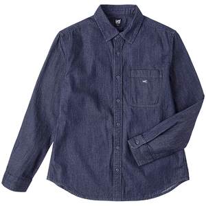
Lee standard version classic lapel small logo men's long-sleeved retro denim shirt casual trend LMT0108076DE
