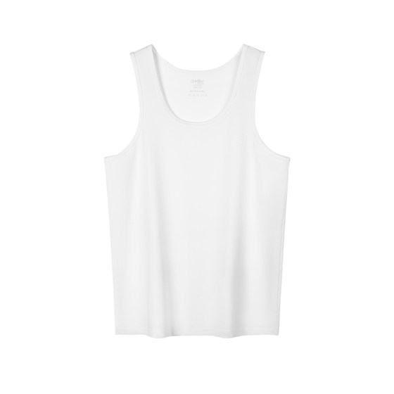 
Jinlilai vest men's 2025 new summer high-spin solid color cotton markless base white sleeveless men's vest