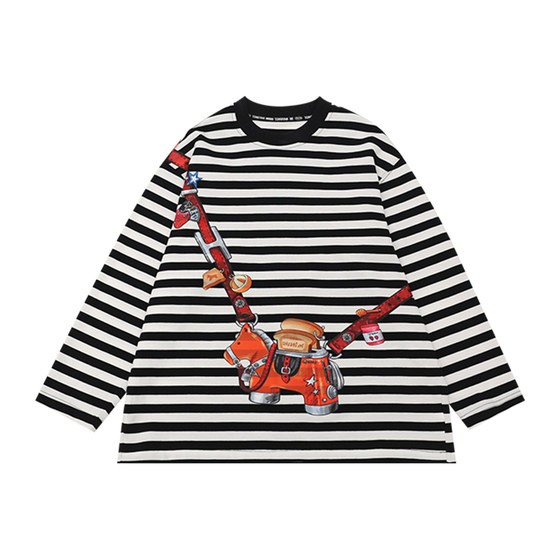 
Boys' long-sleeved T-shirt 2026 early spring new Korean style medium and large children's striped top pure cotton bottoming shirt children's T-shirt