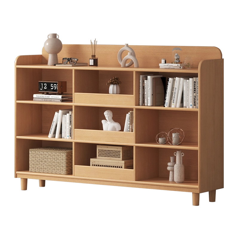 木製 收納柜家具 インテリア 木?架落地置物架一体靠?自由?合儿童学生??家用?柜收?柜