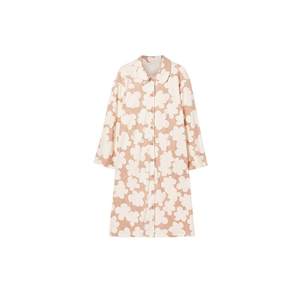 Ubras patch series cheese velvet nightgown long-sleeved pajamas antibacterial women's shirt skirt printed autumn and winter style