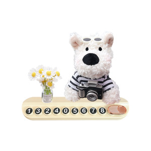 
2026 New Car Phone Number Plate West Highland Mobile Phone Plate Temporary Parking Decorative Ornament Cute Female