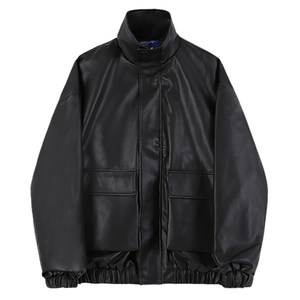 
MRCYC high-end autumn Korean trendy loose leather jacket men's motorcycle suit pilot leather jacket short jacket