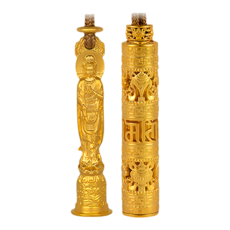 足金999本命佛吊坠黄金生肖佛牌实心纯金观音挂坠文殊菩萨黄金吊