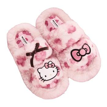 
Gukoo/fruit shell slippers winter plus velvet warm new style Mary cat joint leopard print women's home fur slippers