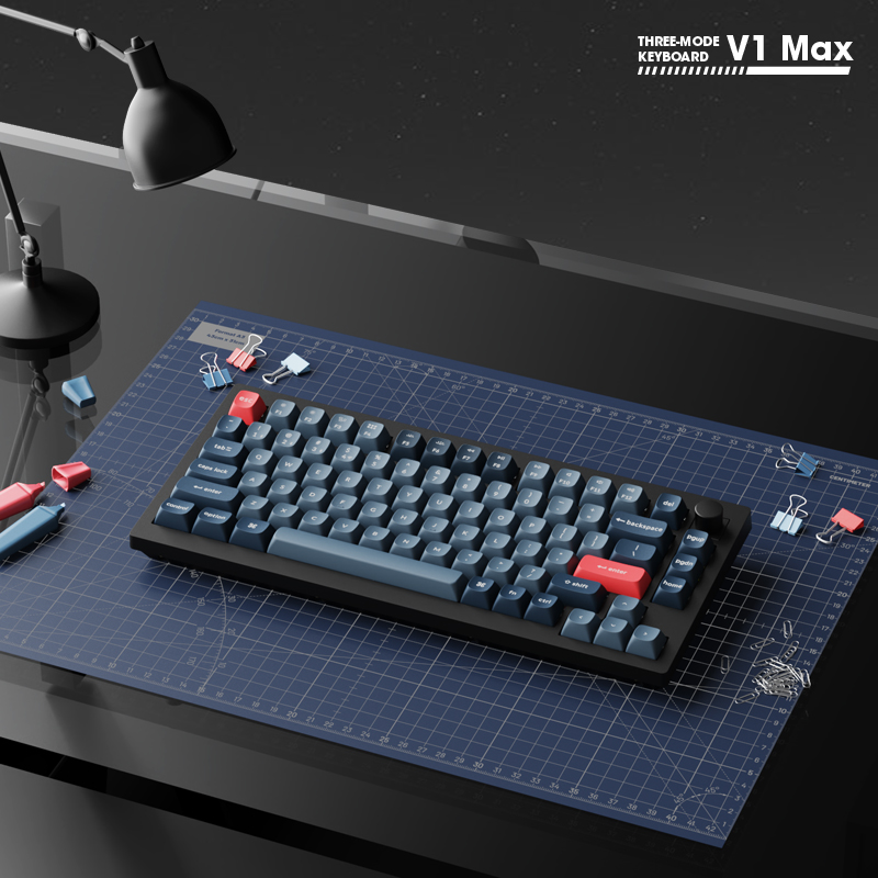 keychron V1MAX三模热插拔Gasket客制化机械键盘82键VIA改键RGB