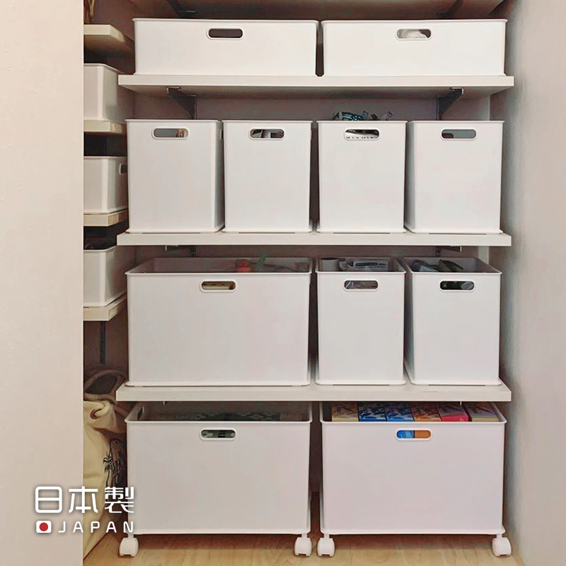 squ Sanka日本进口桌面收纳盒家用可叠加手提收纳筐橱柜杂物收纳篮