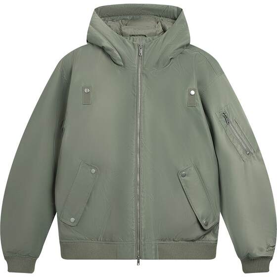 
Li Ning Flight Jacket Men's Winter Official New Couple Hooded Thickened Top Casual Jacket Sports Cotton Clothes Women