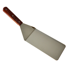 Extra Large Stainless Steel Frying Shovel With Wooden Handle For Teppanyaki And Steak