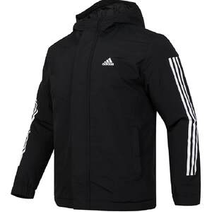 
Adidas Adidas men's three-stripe cotton jacket with hooded warm sports and casual trendy jacket