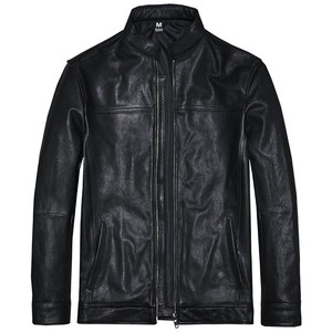 No coating head layer cotton leather leather coat men's slim heavy vegetable washing vegetable tanning as old collar, simple casual retro jacket
