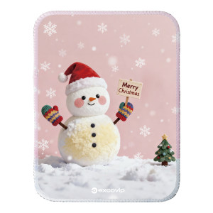 
Mini Christmas Snowman Mouse Pad Office Laptop Small Pad Cloth Covered Edge Rubber Anti-Slip Bottom 0655