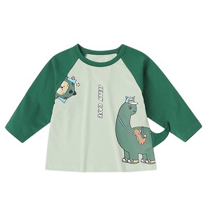 
Boys T-shirt long sleeve 5 small children spring dinosaur bottoming shirt children's cute clothes 2026 new baby tops