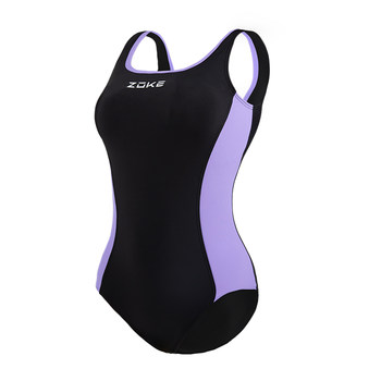 Contrast color one-piece swimsuit, Zhouke Triangle Women's Swimming Pool