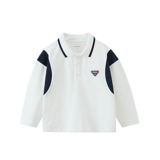 
[College style] Qiqi Xiong boys' T-shirt long-sleeved baby polo shirt lapel children's tops children's clothes girls