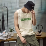 Летний жилет, хлопковая футболка с круглым воротником без рукавов, свободный крой