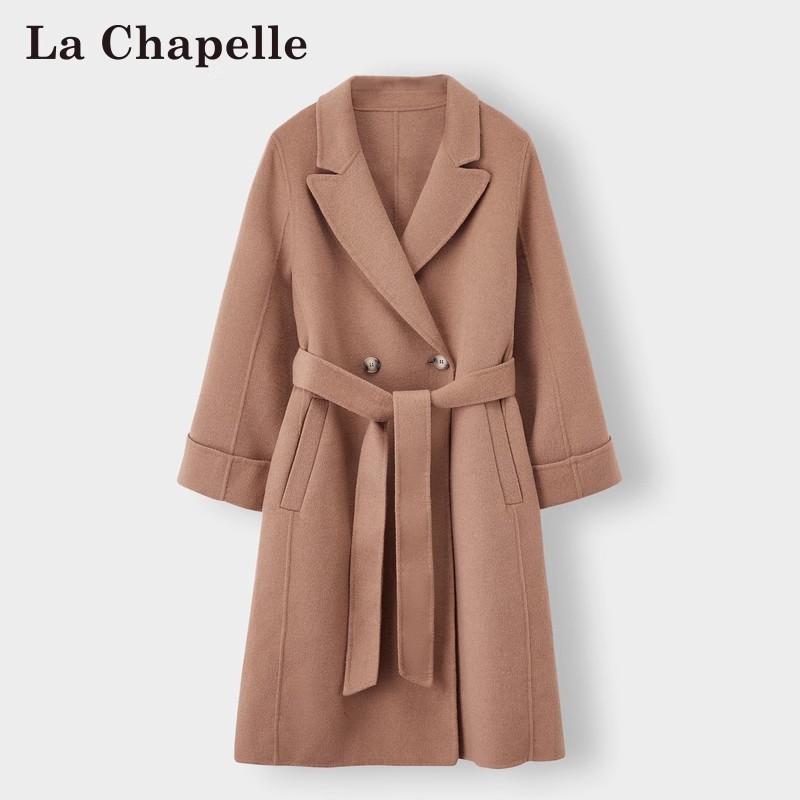 清仓 La Chapelle 拉夏贝尔 秋冬季双面呢 女式大衣外套 双重优惠折后￥199包邮 多款多色可选