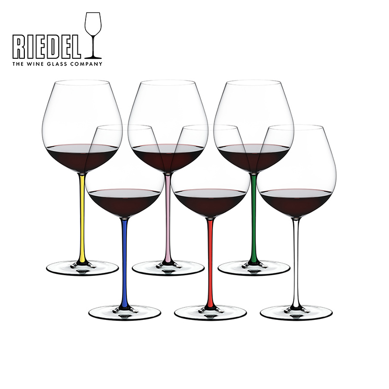 RIEDEL 奥地利RIEDEL璀璨系列彩色杯杆六色套装手工红酒杯进口高脚杯