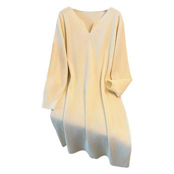 Extra large size knitted base dress for women autumn long skirt
