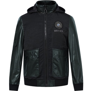 
BM men's hooded ironing diamond genuine leather motorcycle soft leather jacket men's trendy jacket casual handsome Korean style trendy thickened