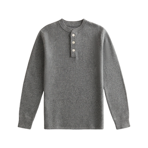 
MT.Robson Heavyweight Round Neck Henley Neck Long Sleeve T-Shirt Pullover Warm American Retro Men's and Women's Thickened Knit