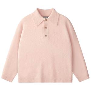 
FILA FUSION Knitting Sweater Women's 2025 Autumn New Lapel Warm Casual Sweater Men's Top