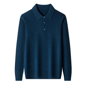 
Zhejiang Jiaxing Tongxiang Puyuan fine imitation wool sweater men's winter lapel cashmere sweater middle-aged thickened boutique sweater