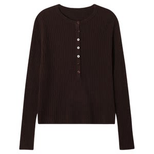 
THESOONG/Pleasant and unrestrained Merino wool cashmere extremely fine high-count high-density pit bottoming sweater 8030