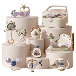 
Baby rattle gift box newborn meeting gift full month 3 to 6 months 0 to 1 year old baby toys small month old