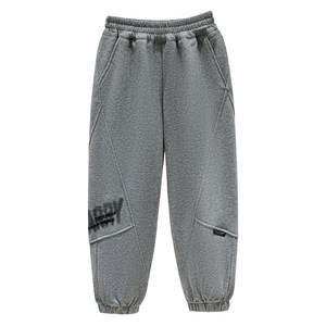 
Boys' sweatpants autumn and winter 2025 new children's sweatpants fat children's pants plus velvet casual pants for middle-aged and older children's students