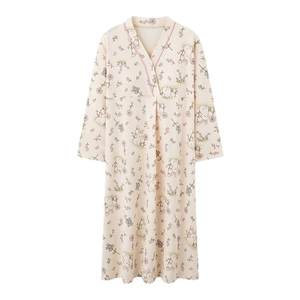 
Fenton Kean Pure Cotton Maternity Nightgown Women's Autumn and Spring Confinement Clothes with Breast Pads Large Size Pajamas Women's 2025 New Style