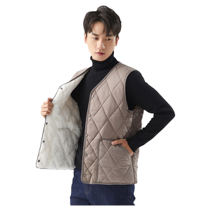Plel cotton vest male autumn and winter plus velvet thickened vest, bottoming bilirus inner biliary, young student horse clip