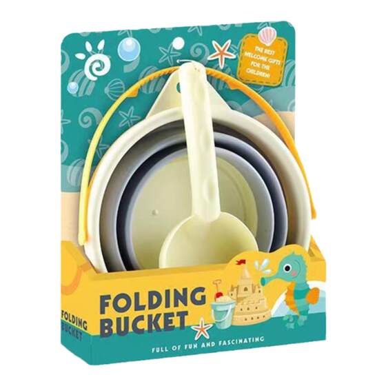 Nordic wind multifunctional folding bucket rushing to the sea to play sand -mounted water digging sand shells, shovel tub portable seaside toys